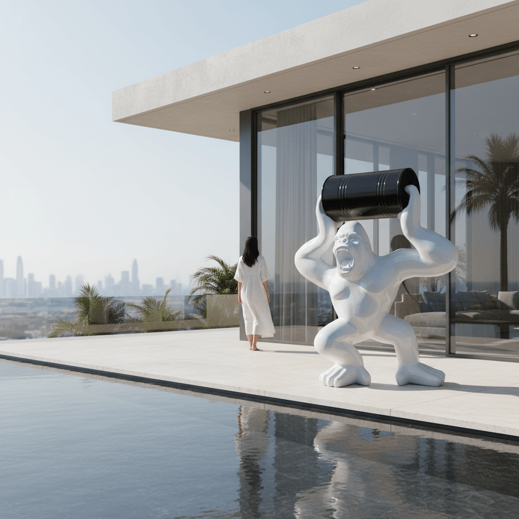 Gorilla with Barrel – H 240 cm