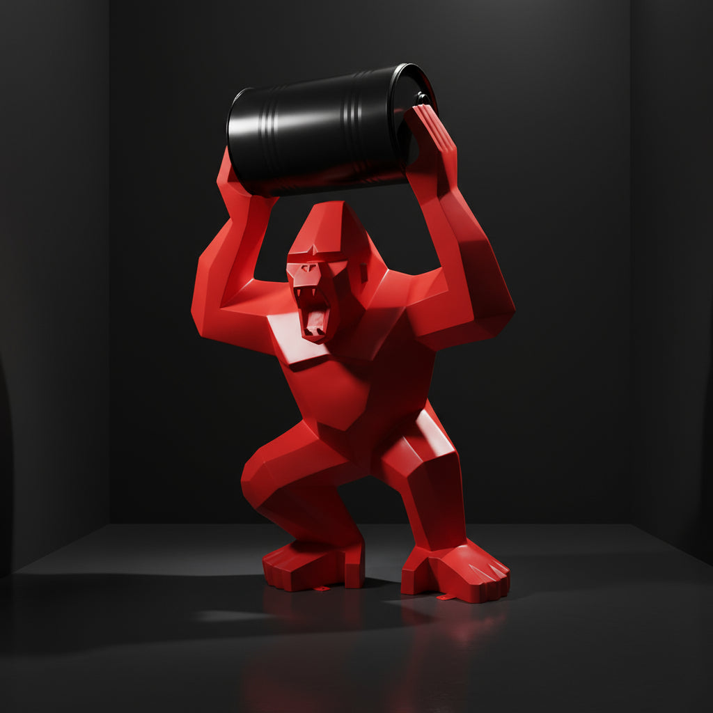 Gorilla Angular with Barrel – H 140 cm