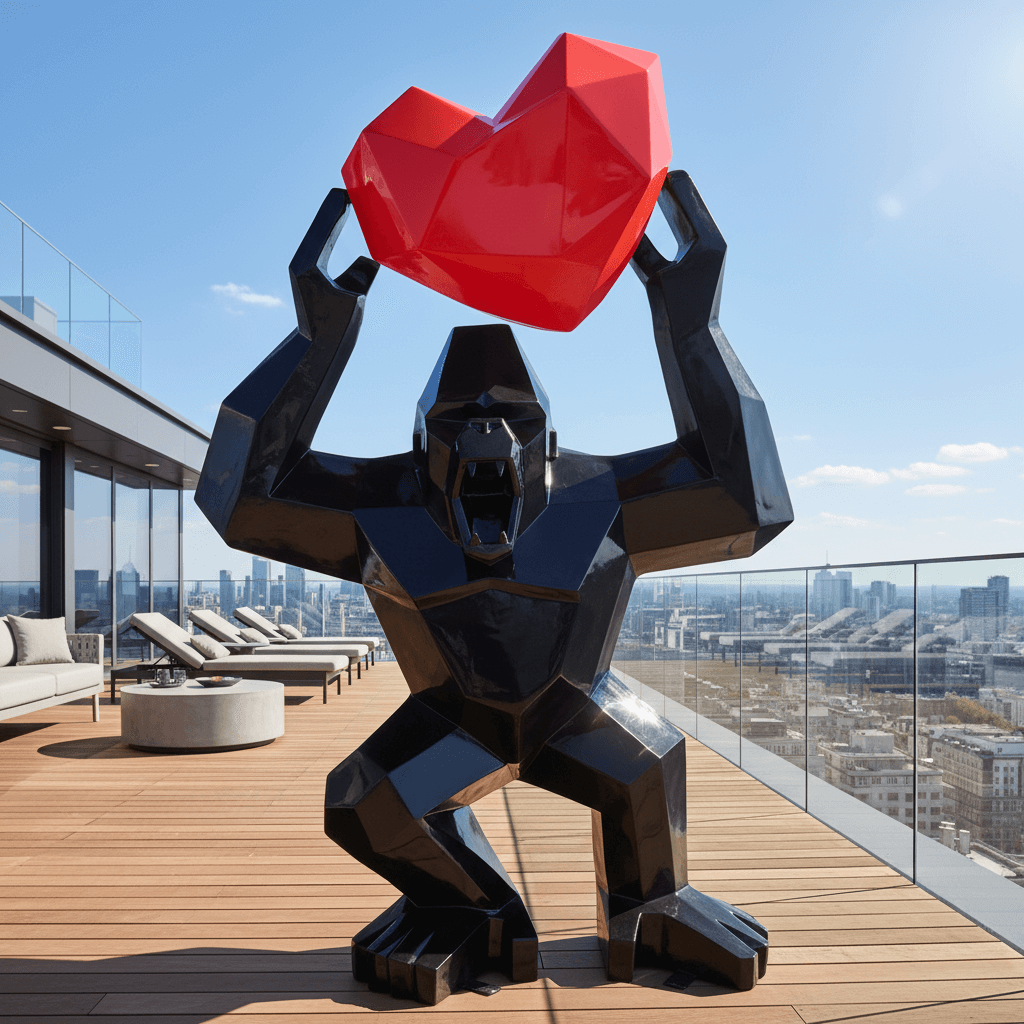 Gorilla Angular with Heart – H 146 cm