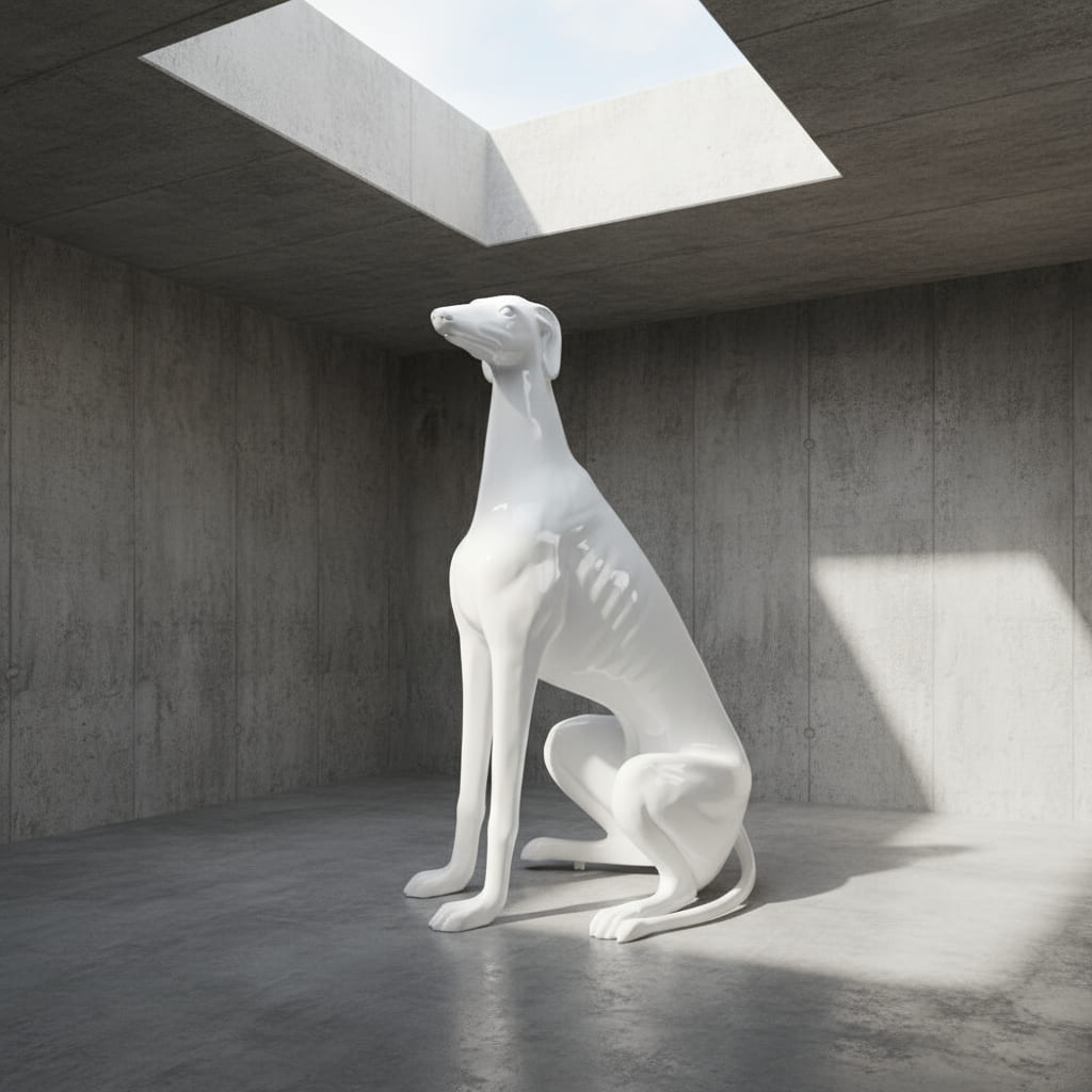 Dog Greyhound Sitting – H 180 x L 115 cm