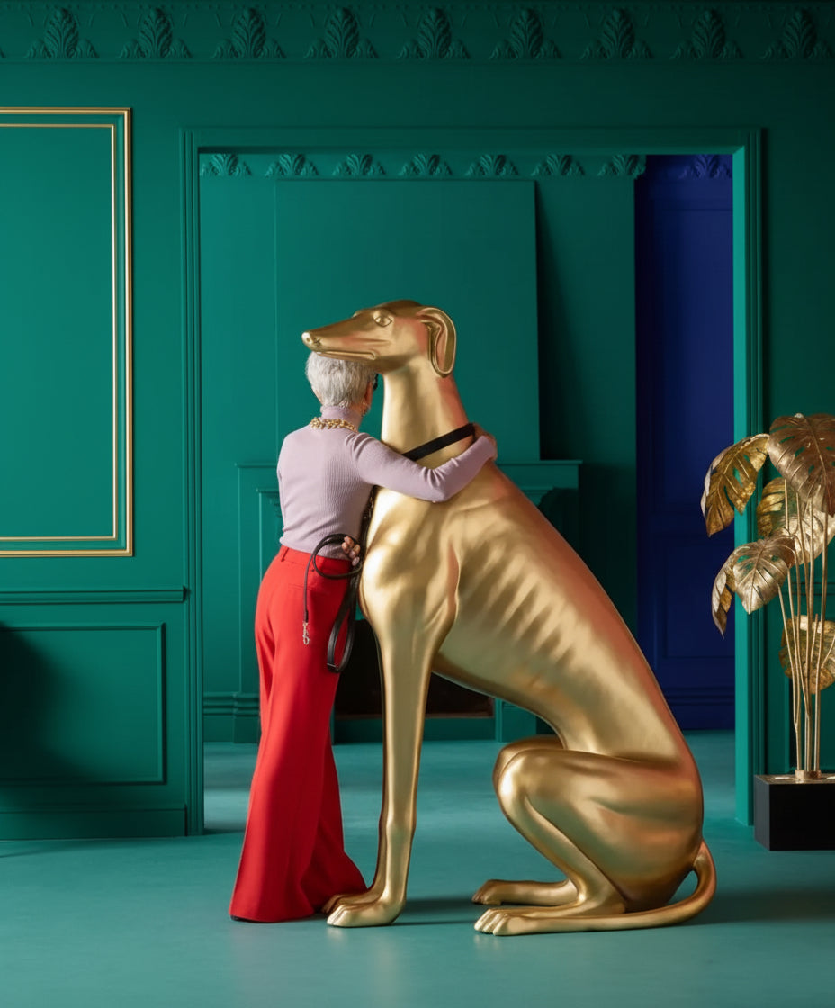 Dog Greyhound Sitting – H 180 x L 115 cm